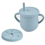 Set 10 Piese Servire Masa. Flippy, pentru Bebelusi si Copii, din Silicon/Lemn, cu Ventuze Anti-alunecare, fara