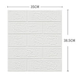 Set 10 Placi Tapet 3D, Flippy, 35 x 38 cm, Grosime 3 mm, din Polietilena, Model Caramida, Suprafata acoperita 1.33 mp,