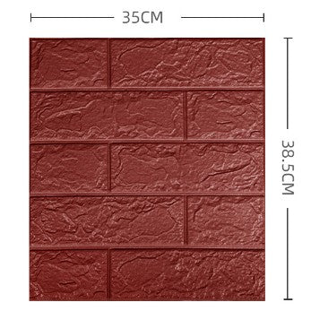 Set 10 Placi Tapet 3D, Flippy, 35 x 38 cm, Grosime 3 mm, din Polietilena, Model Caramida, Suprafata acoperita 1.33 mp,