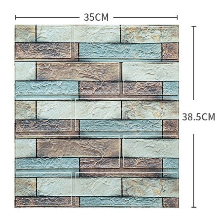 Set 10 Placi Tapet 3D Flippy, 35 x 38 cm, 3 mm, 1.33 mp, Multicolor