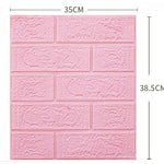 Set 10 Placi Tapet 3D, Flippy, 35 x 38 cm, Grosime 3 mm, din Polietilena, Model Caramida, Suprafata acoperita 1.33 mp,