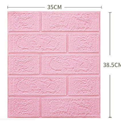 Set 10 Placi Tapet 3D, Flippy, 35 x 38 cm, Grosime 3 mm, din Polietilena, Model Caramida, Suprafata acoperita 1.33 mp,