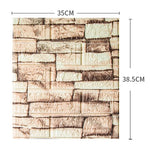 Set 10 Placi Tapet 3D, Flippy, 35 x 38 cm, Grosime 3 mm, din Polietilena, Model Caramida, Suprafata acoperita 1.33 mp,