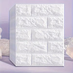 Set 10 Placi Tapet 3D, Flippy, 35 x 38 cm, Grosime 3 mm, din Polietilena, Model Caramida, Suprafata acoperita 1.33 mp,