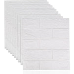 Set 10 Placi Tapet 3D, Flippy, 35 x 38 cm, Grosime 3 mm, din Polietilena, Model Caramida, Suprafata acoperita 1.33 mp,