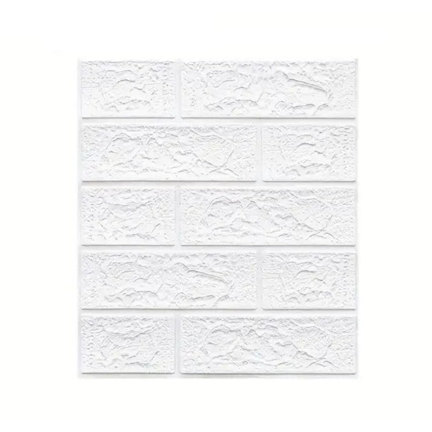 Set 10 Placi Tapet 3D, Flippy, 35 x 38 cm, Grosime 3 mm, din Polietilena, Model Caramida, Suprafata acoperita 1.33 mp,