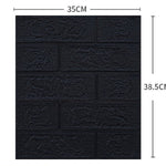 Set 10 Placi Tapet 3D, Flippy, 35 x 38 cm, Grosime 3 mm, din Polietilena, Model Caramida, Suprafata acoperita 1.33 mp,