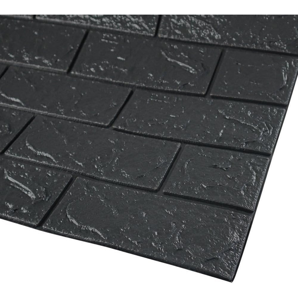 Set 10 Placi Tapet 3D, Flippy, 35 x 38 cm, Grosime 3 mm, din Polietilena, Model Caramida, Suprafata acoperita 1.33 mp,
