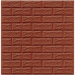 Set 10 Placi Tapet 3D, Flippy, 35 x 38 cm, Grosime 3 mm, din Polietilena, Model Caramida, Suprafata acoperita 1.33 mp,