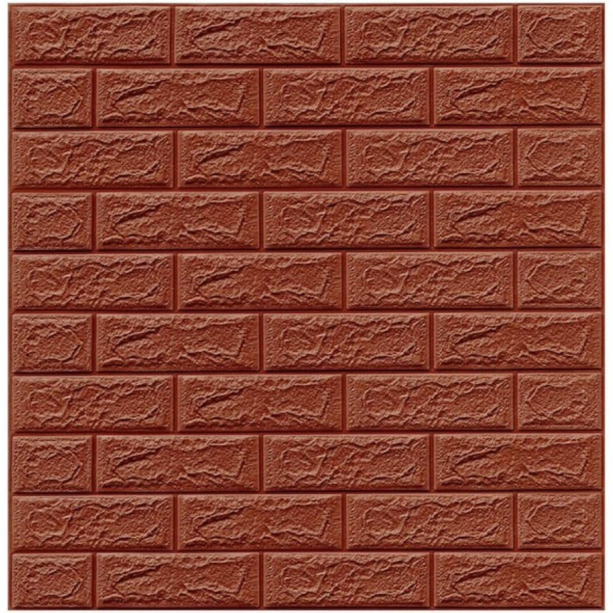 Set 10 Placi Tapet 3D, Flippy, 35 x 38 cm, Grosime 3 mm, din Polietilena, Model Caramida, Suprafata acoperita 1.33 mp,
