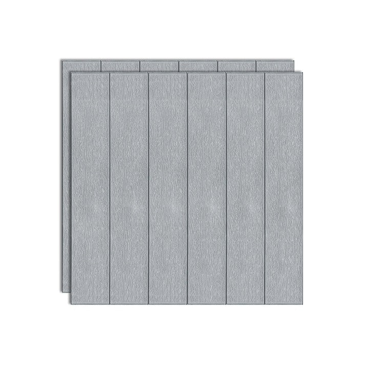 Set 10 Placi Tapet 3D, Flippy, 70 x 70 cm, Grosime 3 mm, din Rasina, Tip Placi de Lemn, Suprafata Acoperita 4.9 mp, Gri
