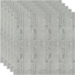 Set 10 Placi Tapet 3D, Flippy, 70 x 70 cm, Grosime 3 mm, din Rasina, Tip Placi de Lemn, Suprafata Acoperita 4.9 mp, Gri