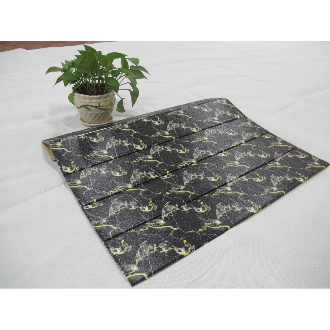 Set 10 Placi Tapet 3D, Flippy, 70 x 70 cm, Grosime 3 mm, din Rasina, Tip Placi de Lemn, Suprafata Acoperita 4.9 mp,