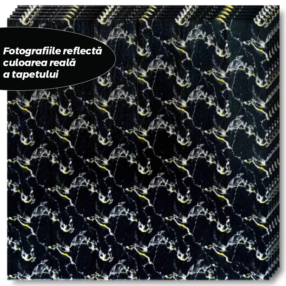Set 10 Placi Tapet 3D, Flippy, 70 x 70 cm, Grosime 3 mm, din Rasina, Tip Placi de Lemn, Suprafata Acoperita 4.9 mp,