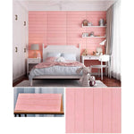 Set 10 Placi Tapet 3D, Flippy, 70 x 70 cm, Grosime 3 mm, din Rasina, Tip Placi de Lemn, Suprafata Acoperita 4.9 mp, Roz