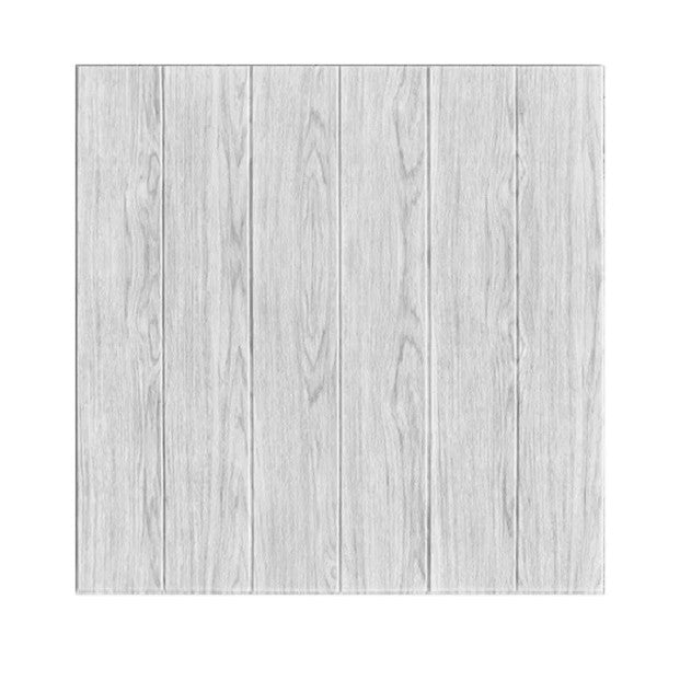 Set 10 Placi Tapet 3D, Flippy, 70 x 70 cm, Grosime 3 mm, din Rasina, Tip Placi de Lemn, Suprafata Acoperita 4.9 mp, Gri