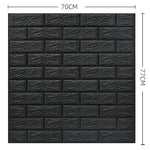 Set 10 Placi Tapet 3D, Flippy, 70 x 77 cm, Grosime 3 mm, din Polietilena, Model Caramida, Suprafata acoperita 5.3 mp,