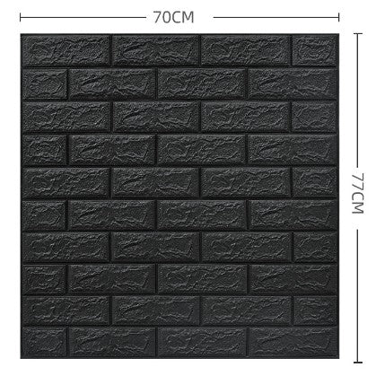 Set 10 Placi Tapet 3D, Flippy, 70 x 77 cm, Grosime 3 mm, din Polietilena, Model Caramida, Suprafata acoperita 5.3 mp,