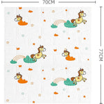 Set 10 Placi Tapet 3D, Flippy, 70 x 77 cm, Grosime 3 mm, din Polietilena, Tip Caramida, Model Unicorni, Suprafata