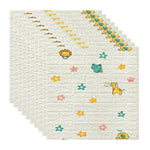 Set 10 Placi Tapet 3D, Flippy, 70 x 77 cm, Grosime 3 mm, din Polietilena, Tip Caramida, Model Animalute si Floricele,