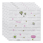 Set 10 Placi Tapet 3D, Flippy, 70 x 77 cm, Grosime 3 mm, din Polietilena, Tip Caramida, Model cu Baloane, Suprafata