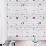 Set 10 Placi Tapet 3D, Flippy, 70 x 77 cm, Grosime 3 mm, din Polietilena, Tip Caramida, Model cu Baloane, Suprafata
