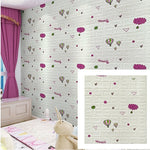 Set 10 Placi Tapet 3D, Flippy, 70 x 77 cm, Grosime 3 mm, din Polietilena, Tip Caramida, Model cu Baloane, Suprafata