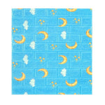 Set 10 Placi Tapet 3D, Flippy, 70 x 77 cm, Grosime 3 mm, din Polietilena, Tip Caramida, Model Luna, Suprafata acoperita