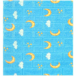 Set 10 Placi Tapet 3D, Flippy, 70 x 77 cm, Grosime 3 mm, din Polietilena, Tip Caramida, Model Luna, Suprafata acoperita