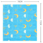 Set 10 Placi Tapet 3D, Flippy, 70 x 77 cm, Grosime 3 mm, din Polietilena, Tip Caramida, Model Luna, Suprafata acoperita