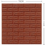 Set 10 Placi Tapet 3D, Flippy, 70 x 77 cm, Grosime 3 mm, din Polietilena, Model Caramida, Suprafata acoperita 5.3 mp,