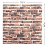 Set 10 Placi Tapet 3D, Flippy, 70 x 77 cm, Grosime 3 mm, din Polietilena, Model Caramida, Suprafata acoperita 5.3 mp,