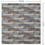 Set 10 Placi Tapet 3D, Flippy, 70 x 77 cm, Grosime 3 mm, din Polietilena, Model Caramida, Suprafata acoperita 5.3 mp,