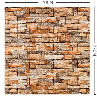 Set 10 Placi Tapet 3D, Flippy, 70 x 77 cm, Grosime 3 mm, din Polietilena, Model Caramida, Suprafata acoperita 5.3 mp,