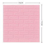 Set 10 Placi Tapet 3D, Flippy, 70 x 77 cm, Grosime 3 mm, din Polietilena, Model Caramida, Suprafata acoperita 5.3 mp,