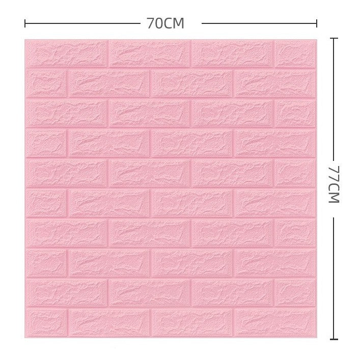 Set 10 Placi Tapet 3D, Flippy, 70 x 77 cm, Grosime 3 mm, din Polietilena, Model Caramida, Suprafata acoperita 5.3 mp,
