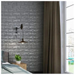 Set 10 Placi Tapet 3D, Flippy, 70 x 77 cm, Grosime 3 mm, din Polietilena, Model Caramida, Suprafata acoperita 5.3 mp,