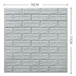 Set 10 Placi Tapet 3D, Flippy, 70 x 77 cm, Grosime 3 mm, din Polietilena, Model Caramida, Suprafata acoperita 5.3 mp,