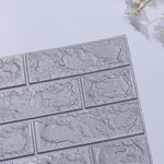 Set 10 Placi Tapet 3D, Flippy, 70 x 77 cm, Grosime 3 mm, din Polietilena, Model Caramida, Suprafata acoperita 5.3 mp,