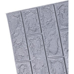 Set 10 Placi Tapet 3D, Flippy, 70 x 77 cm, Grosime 3 mm, din Polietilena, Model Caramida, Suprafata acoperita 5.3 mp,
