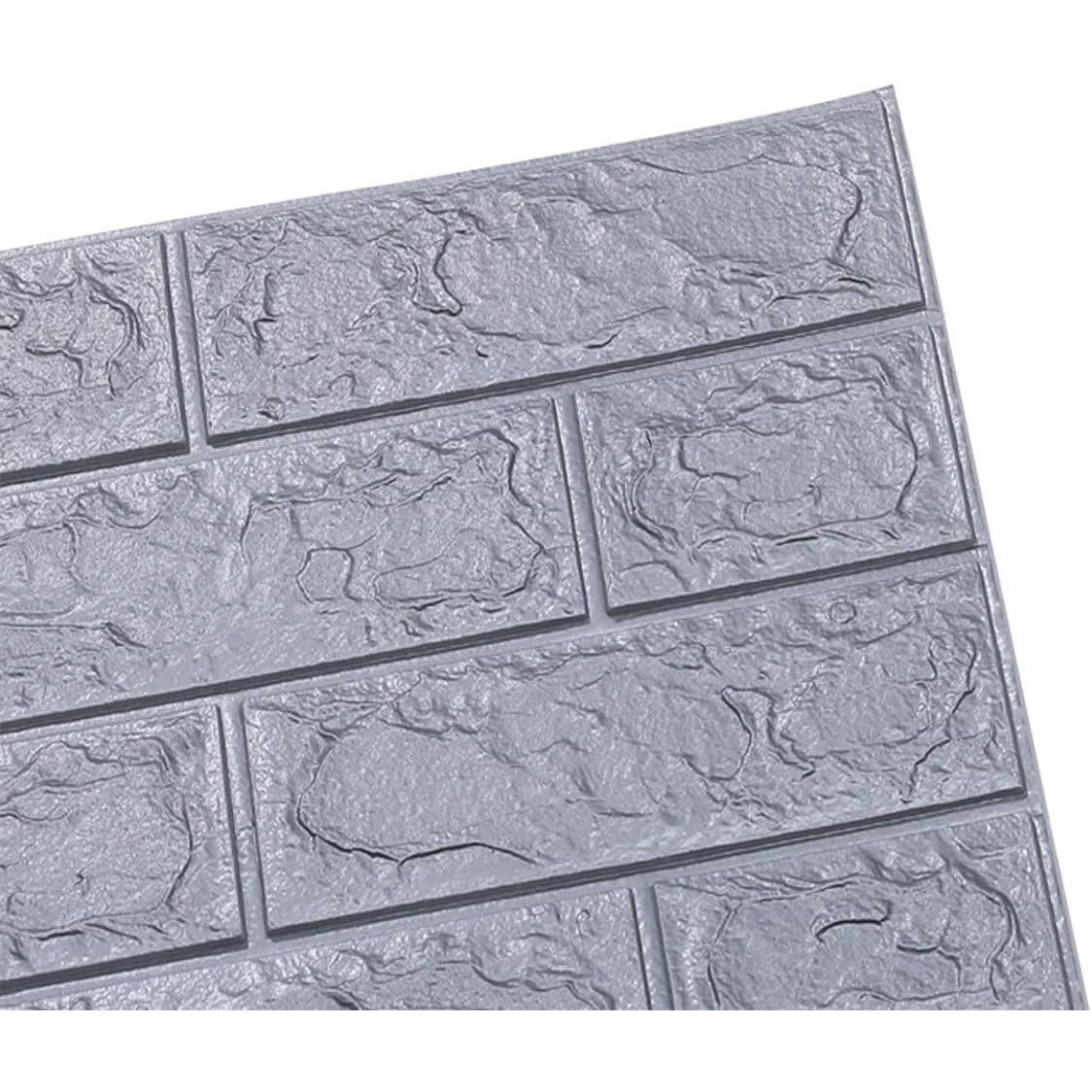 Set 10 Placi Tapet 3D, Flippy, 70 x 77 cm, Grosime 3 mm, din Polietilena, Model Caramida, Suprafata acoperita 5.3 mp,
