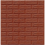 Set 10 Placi Tapet 3D, Flippy, 70 x 77 cm, Grosime 3 mm, din Polietilena, Model Caramida, Suprafata acoperita 5.3 mp,