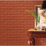 Set 10 Placi Tapet 3D, Flippy, 70 x 77 cm, Grosime 3 mm, din Polietilena, Model Caramida, Suprafata acoperita 5.3 mp,