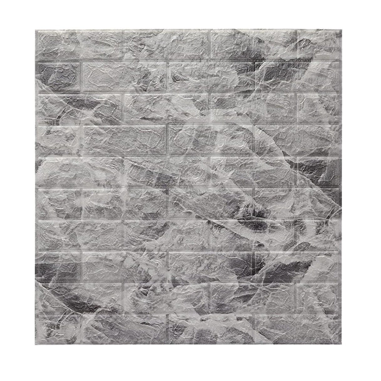 Set 10 Placi Tapet 3D, Flippy, 70 x 77 cm, Grosime 3 mm, din Polietilena, Model Caramida, Suprafata acoperita 5.3 mp,