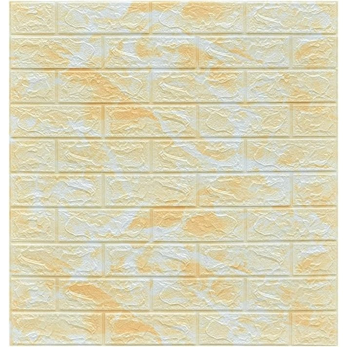 Set 10 Placi Tapet 3D, Flippy, 70 x 77 cm, Grosime 3 mm, din Polietilena, Model Caramida, Suprafata acoperita 5.3 mp,