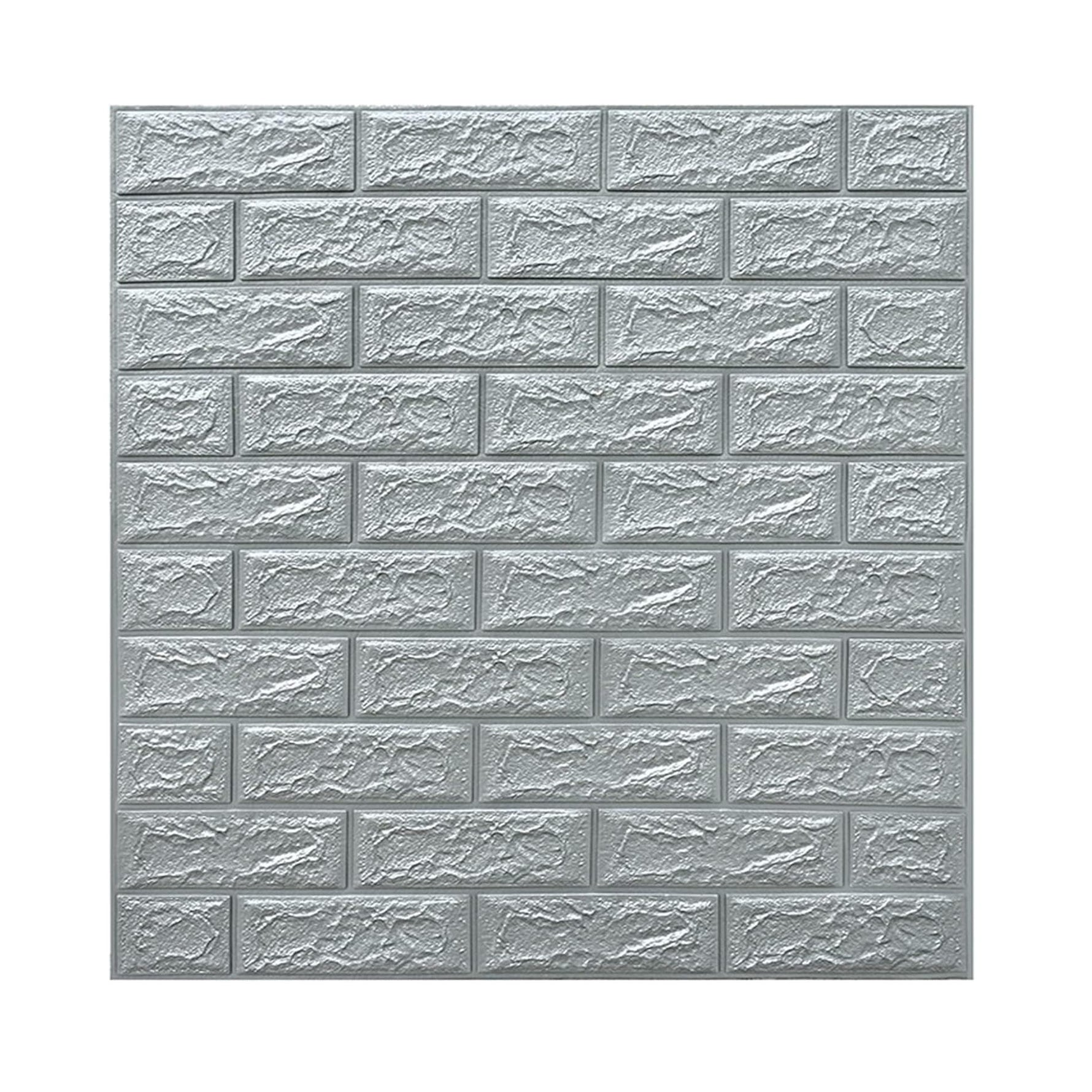 Set 10 Placi Tapet 3D, Flippy, 70 x 77 cm, Grosime 3 mm, din Polietilena, Model Caramida, Suprafata acoperita 5.3 mp,
