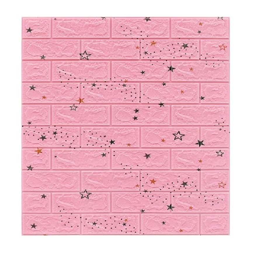 Set 10 Placi Tapet 3D, Flippy, 70 x 77 cm, Grosime 3 mm, din Polietilena, Tip Caramida, Model Stele, Suprafata
