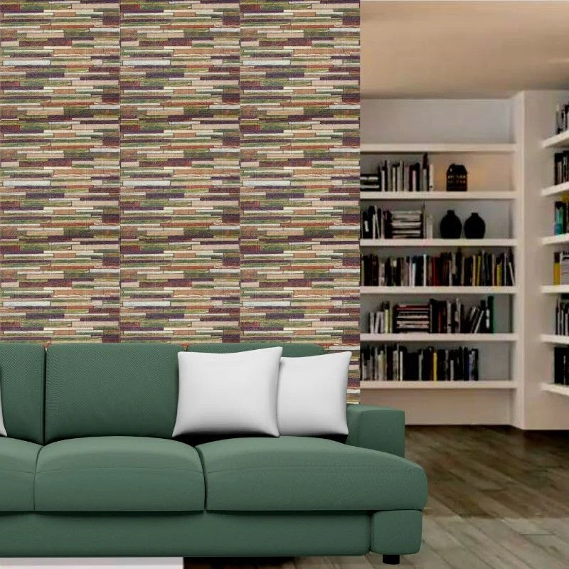 Set 10 Placi Tapet 3D, Flippy, 70 x 77 cm, Grosime 3 mm, din Polietilena, Model Caramida, Suprafata acoperita 5.3 mp,