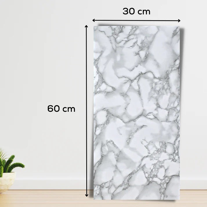 Set 10 Placi Tapet, Flippy, 60 x 30 cm, Grosime 1.5 mm, din PVC, Model Imitatie de Marmura, Suprafata acoperita 1.8 mp,