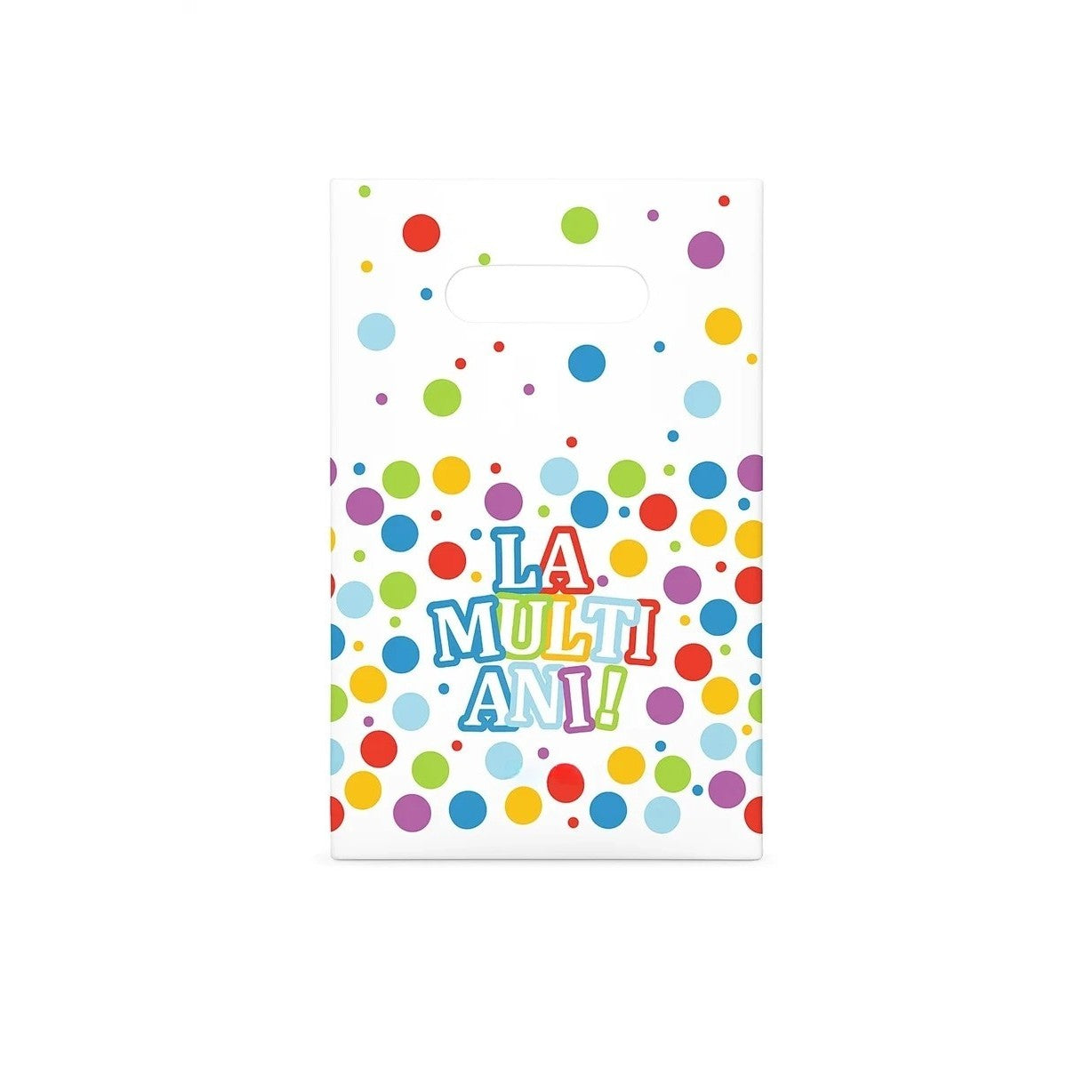 Set 10 Pungi de Cadou, Flippy, Colectia LA MULTI ANI, 16.5 x 25 cm, din Plastic, Multicolor